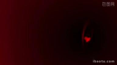 高清晰度动画循环三维心脏图形在暗红色抽象背景